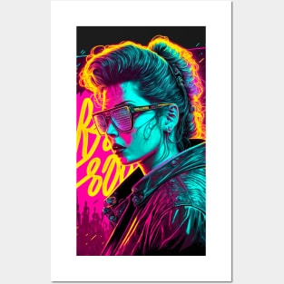 Synthwave Aesthetic 80s Female Posters and Art